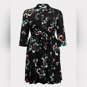 Mini Challis Shirt Dress